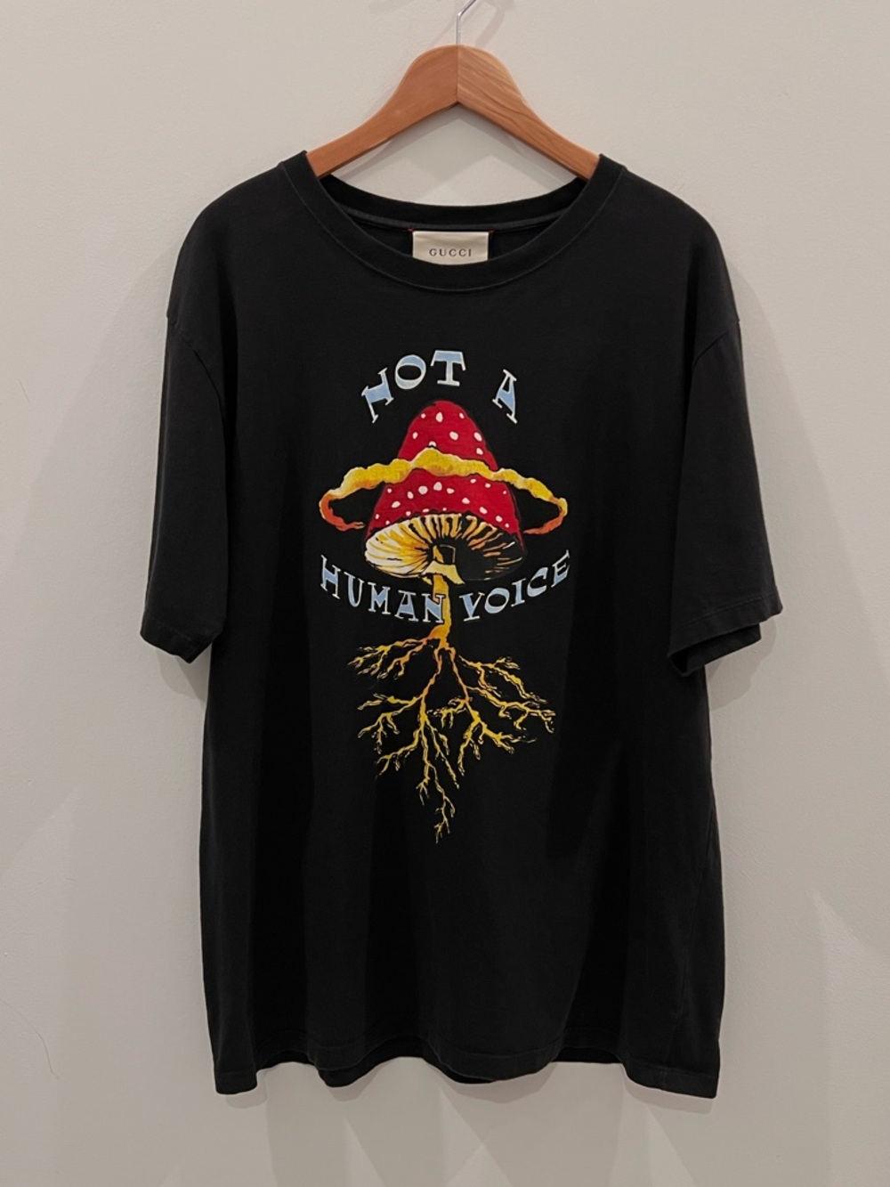 Gucci “Not A Human Voice” Mushroom Graphic T-Shirt Black XL